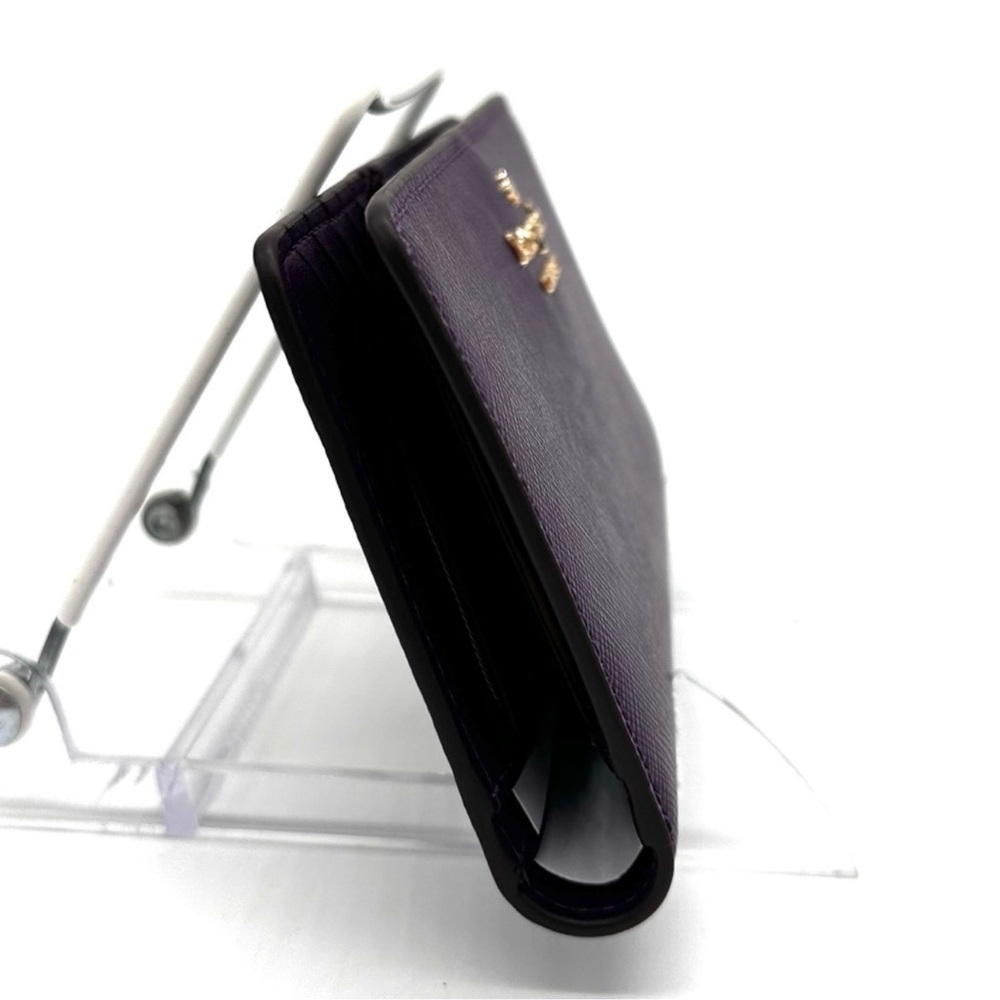 Kate Spade Small Madison Slim Bifold Wallet Purple/Gold  (NWT) - Picture 5 of 8